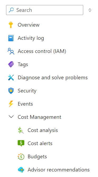 Cost management tab 